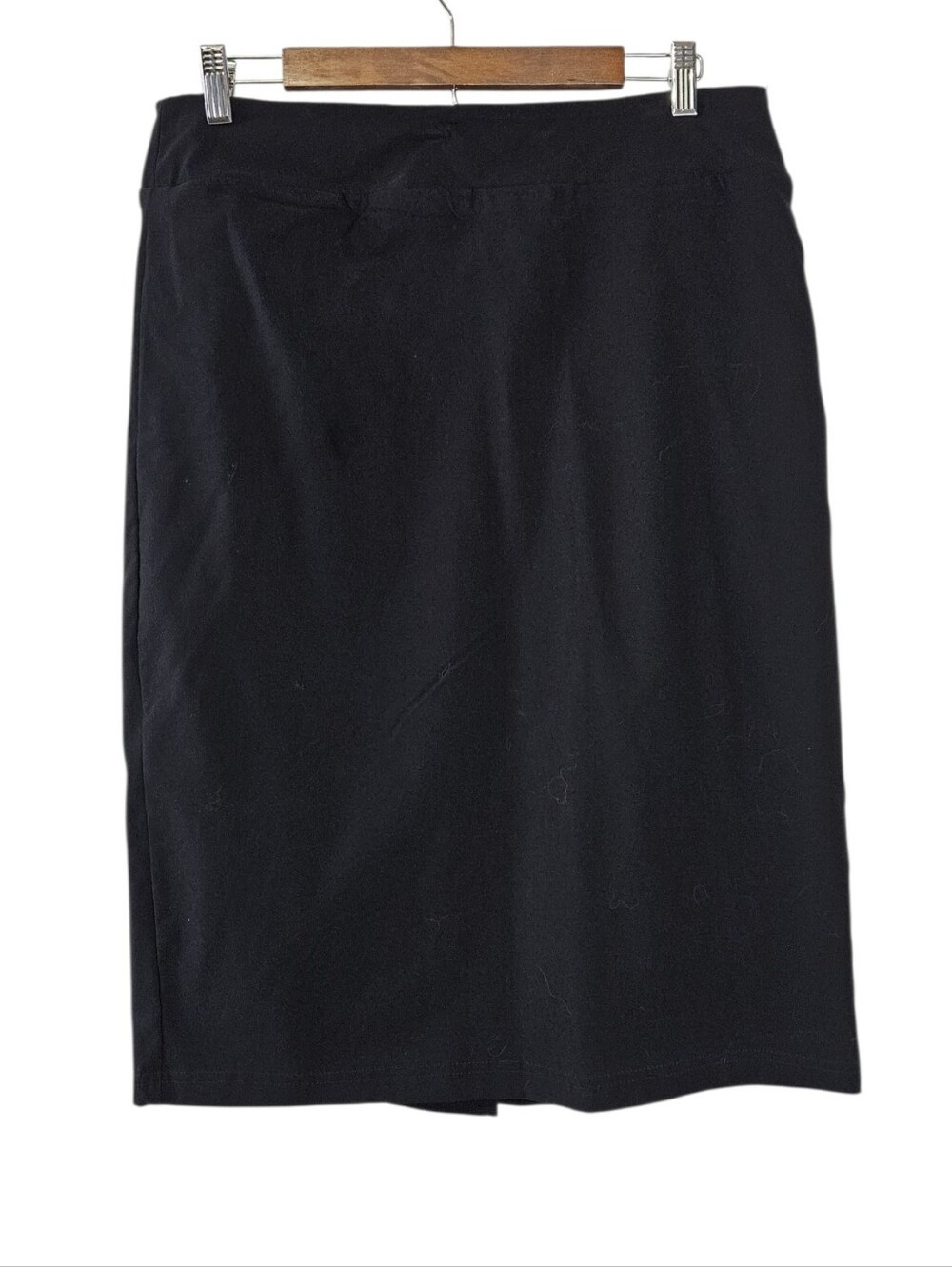 Chalc Industry Solid Black Stretchy Career Work Office Pencil Skirt Size L NWT